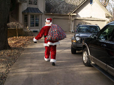 The longer the driveway, the more Santa Joe appreciates a lack of ice in the winter.